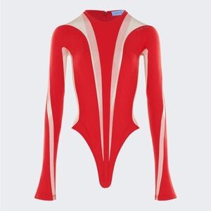 Mugler long sleeve sheet panel bodysuit FR 38